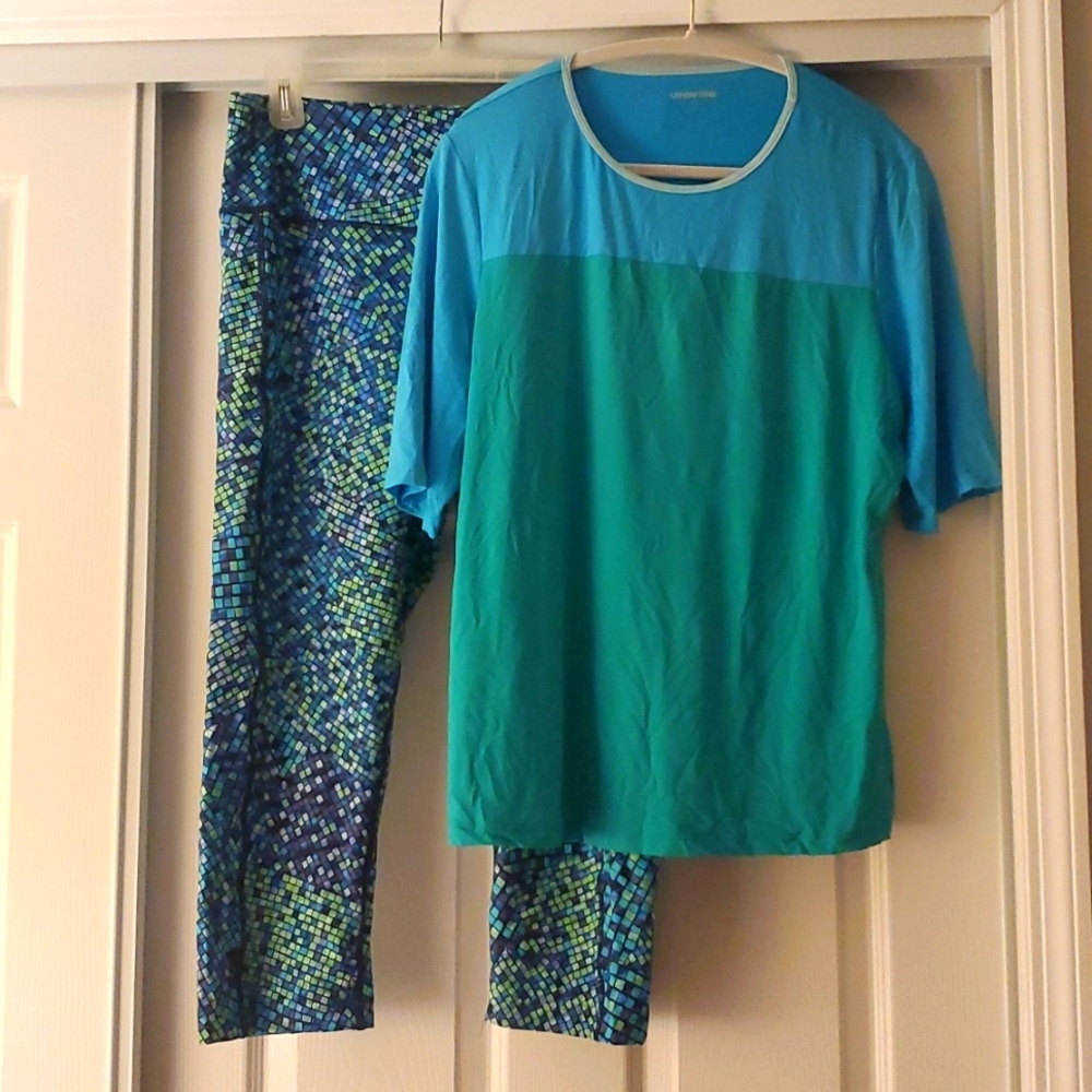 Lands' End|Swim Capri and Rashguard|Size Large 14-16